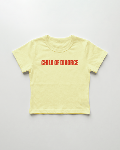 child of divorce cropped Baby Tee Gelb | Lolita Sinz