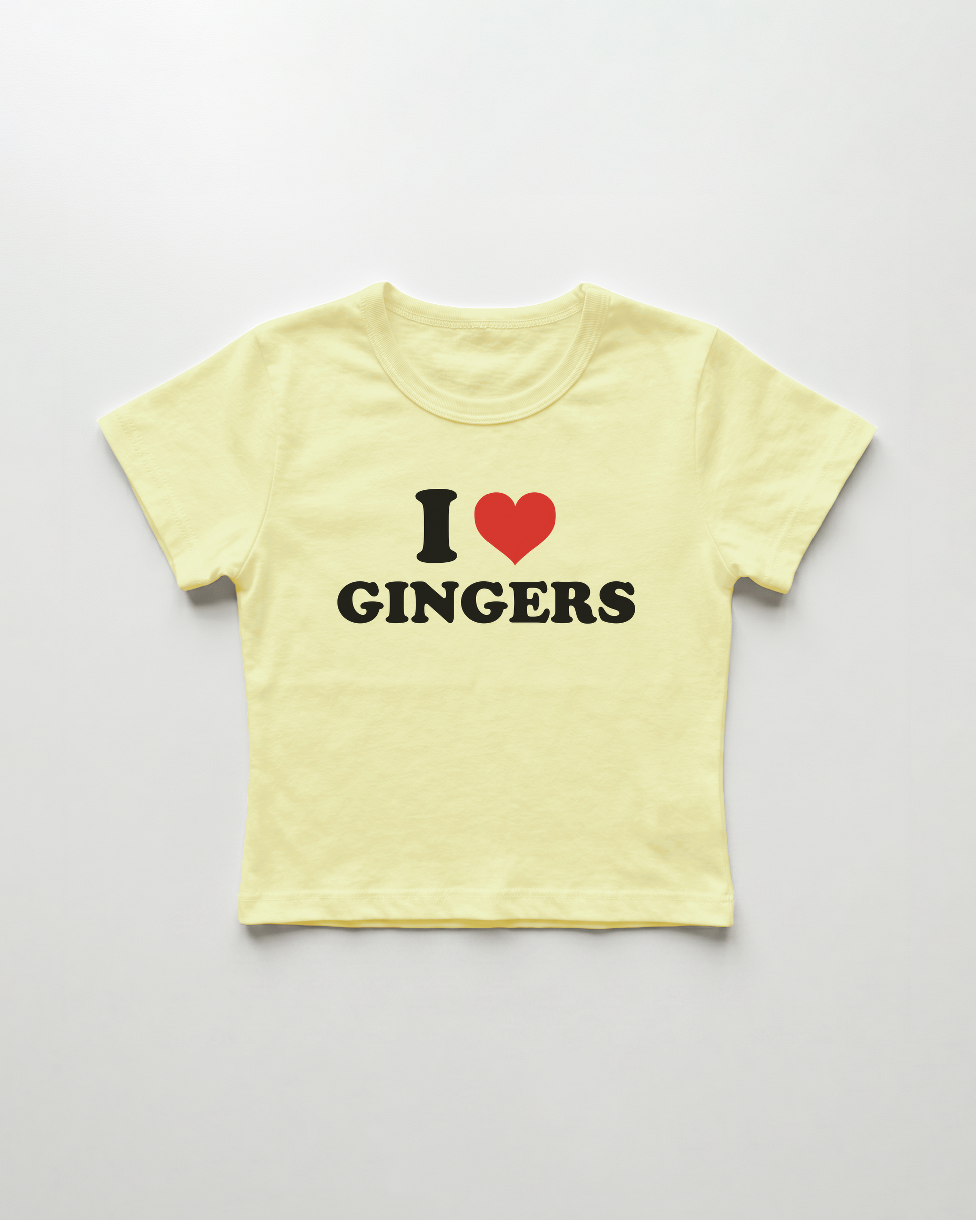 I love gingers cropped Baby Tee Gelb | Lolita Sinz