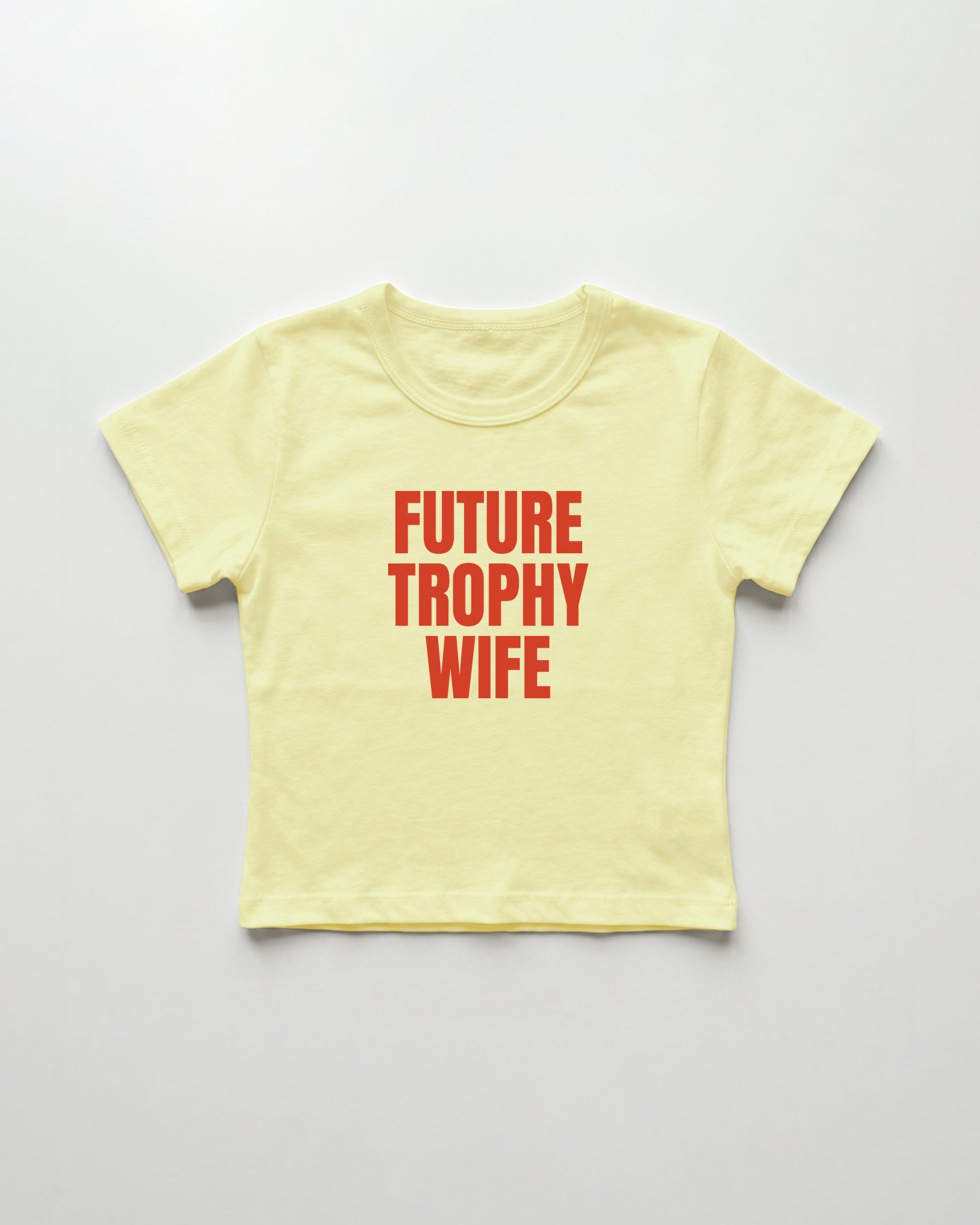 future trophy wife cropped Baby Tee Gelb | Lolita Sinz