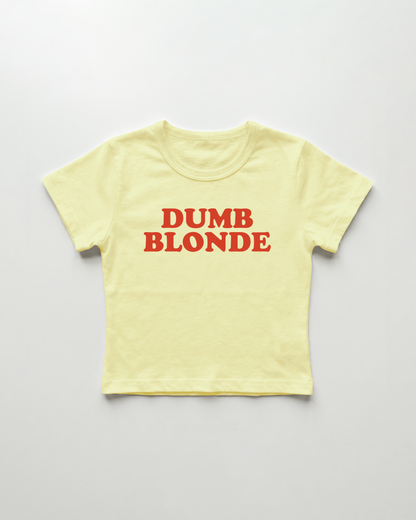 dumb blonde cropped Baby Tee Gelb | Lolita Sinz