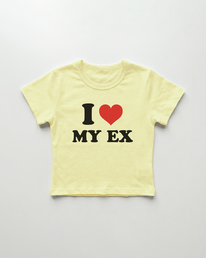I love my ex cropped Baby Tee Gelb | Lolita Sinz