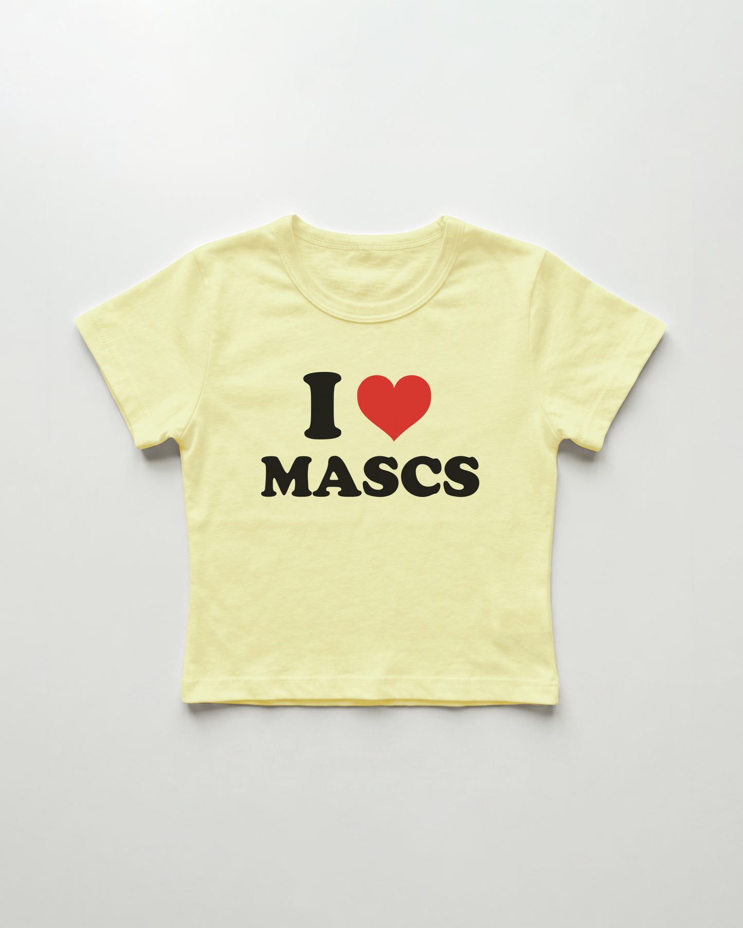 I love mascs cropped Baby Tee Gelb | Lolita Sinz