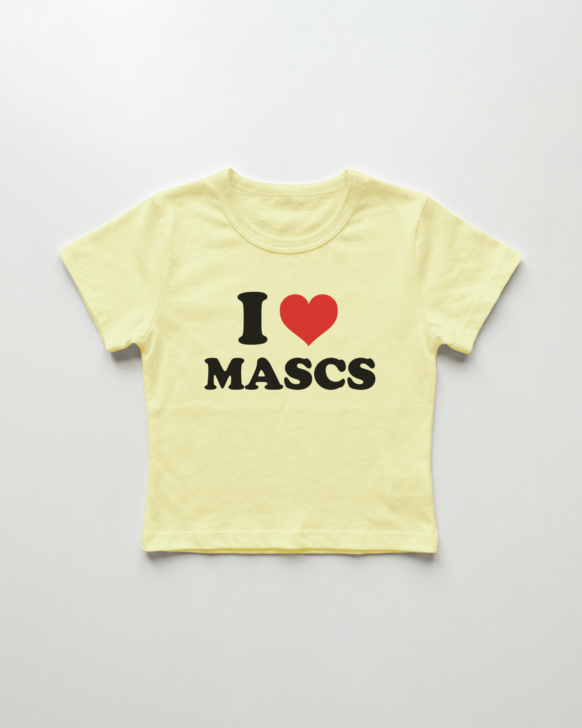 I love mascs cropped Baby Tee Gelb | Lolita Sinz
