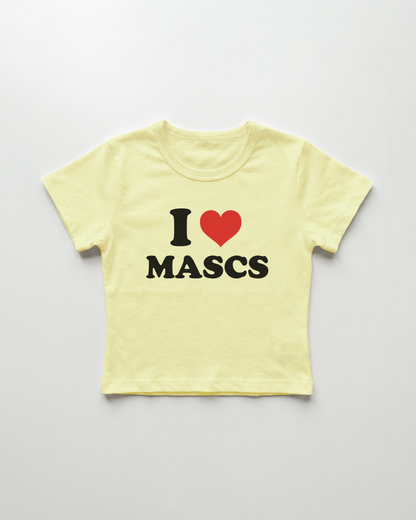 I love mascs cropped Baby Tee Gelb | Lolita Sinz