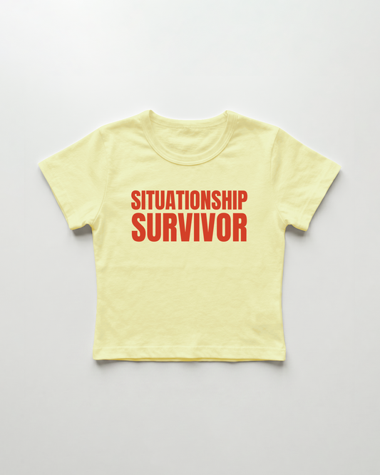 situationship survivor cropped Baby Tee
