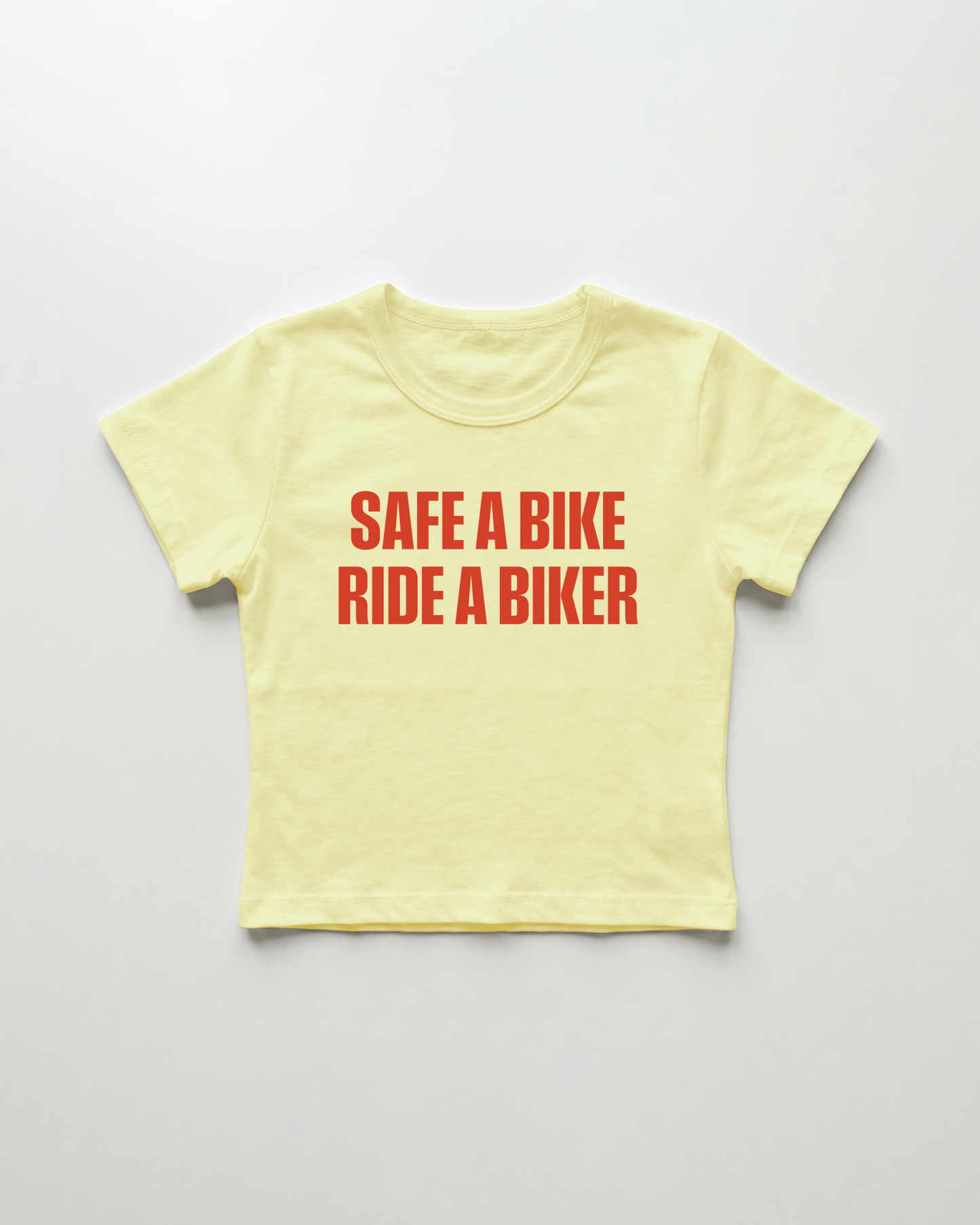 safe a bike ride a biker cropped Baby Tee