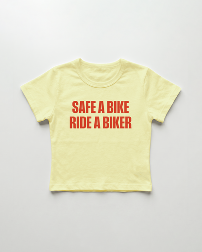 safe a bike ride a biker cropped Baby Tee