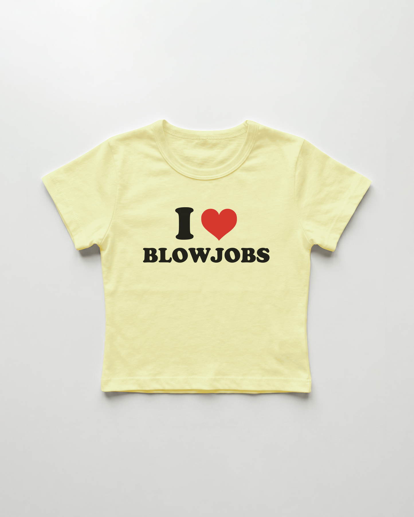 I love blowjobs cropped Baby Tee Gelb | Lolita Sinz