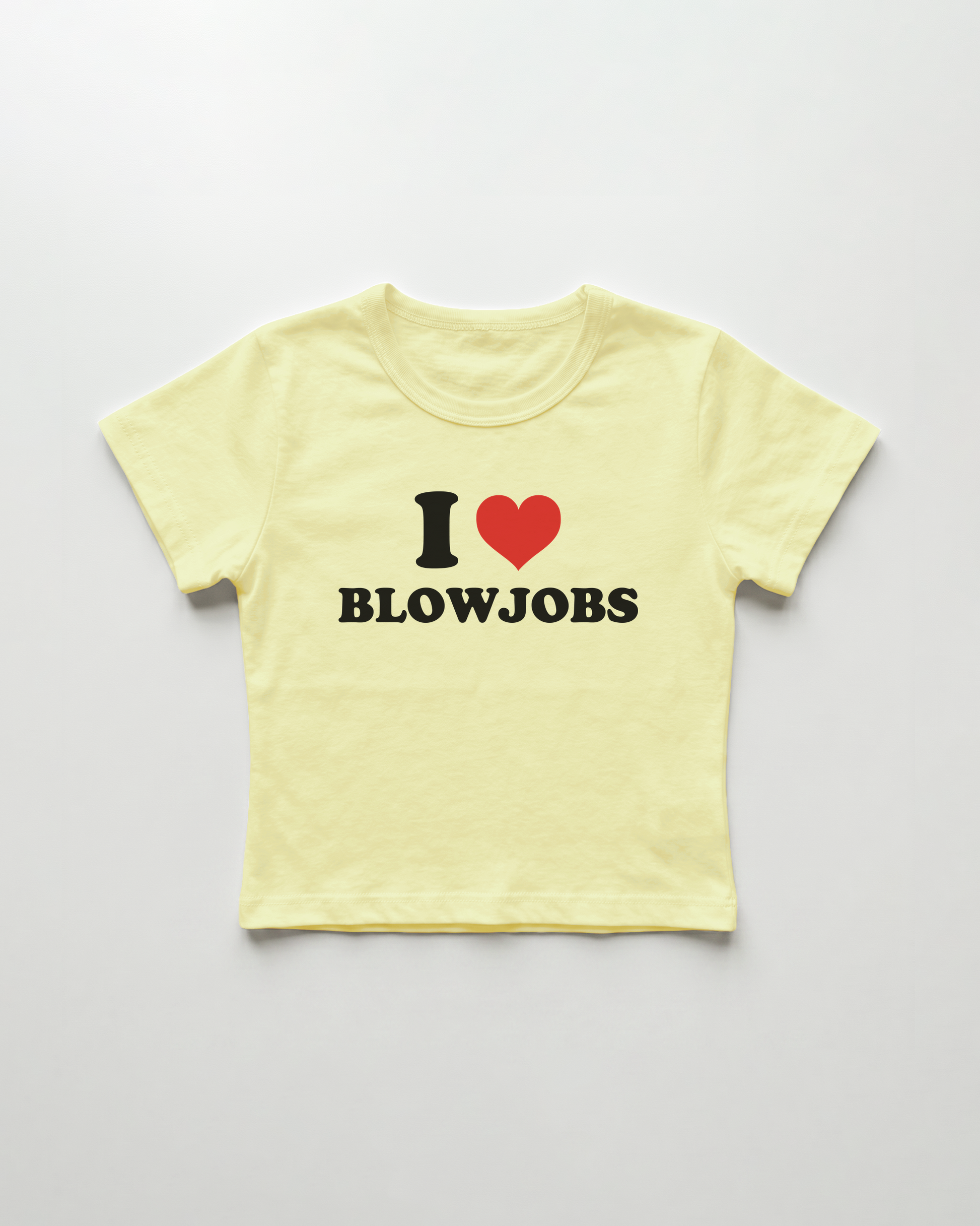 I love blowjobs cropped Baby Tee Gelb | Lolita Sinz