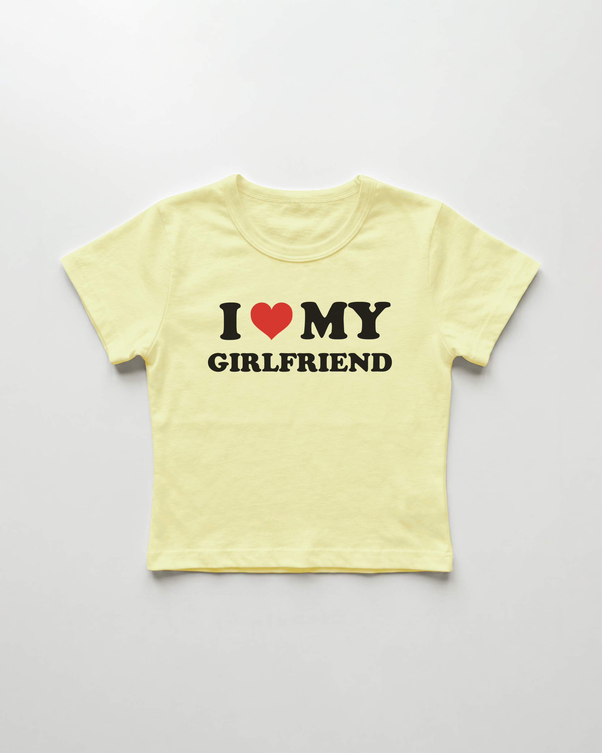 I love my girlfriend cropped Baby Tee Gelb | Lolita Sinz