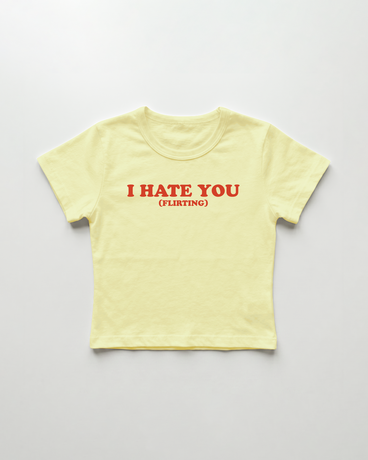 I hate you (flirting) cropped Baby Tee Gelb | Lolita Sinz