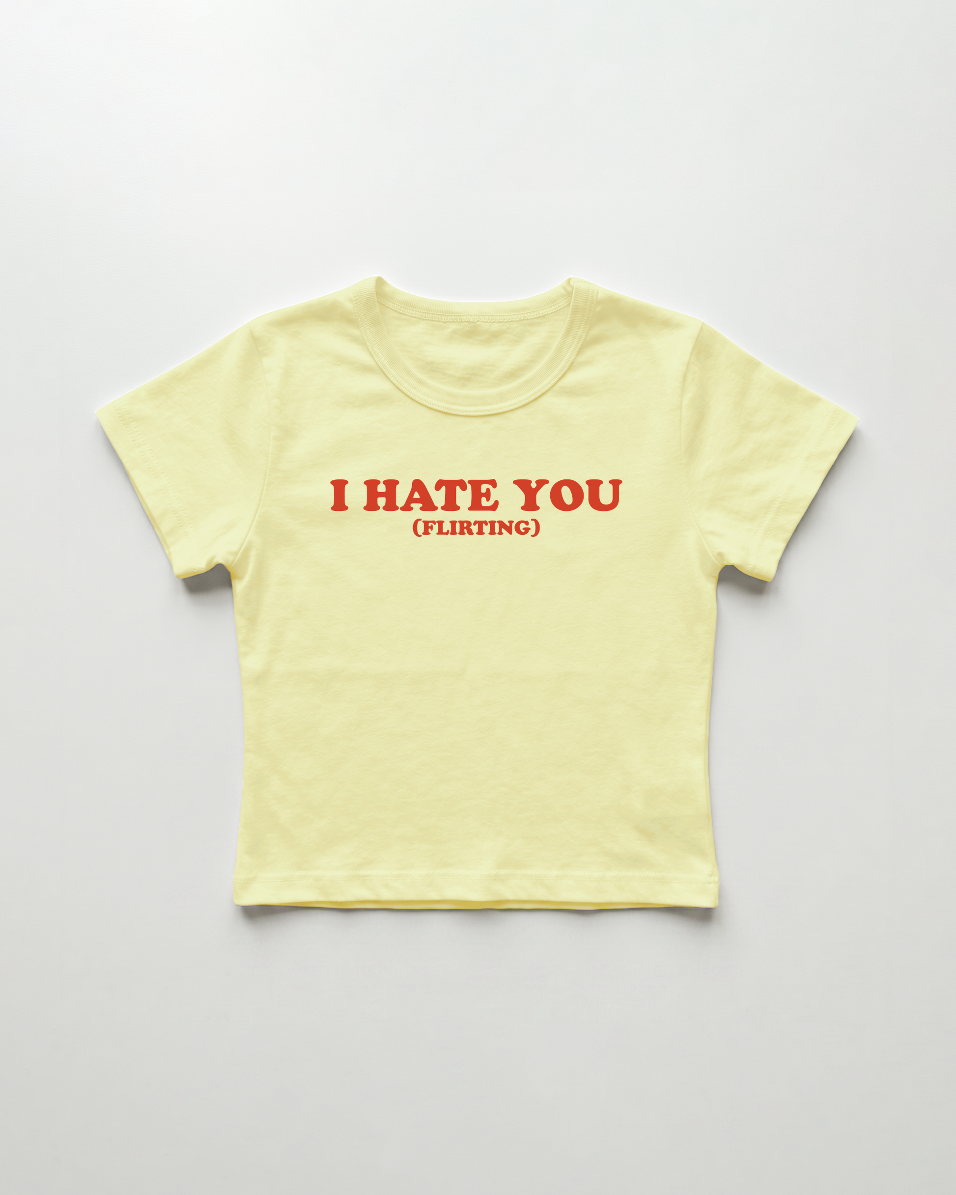 I hate you (flirting) cropped Baby Tee Gelb | Lolita Sinz