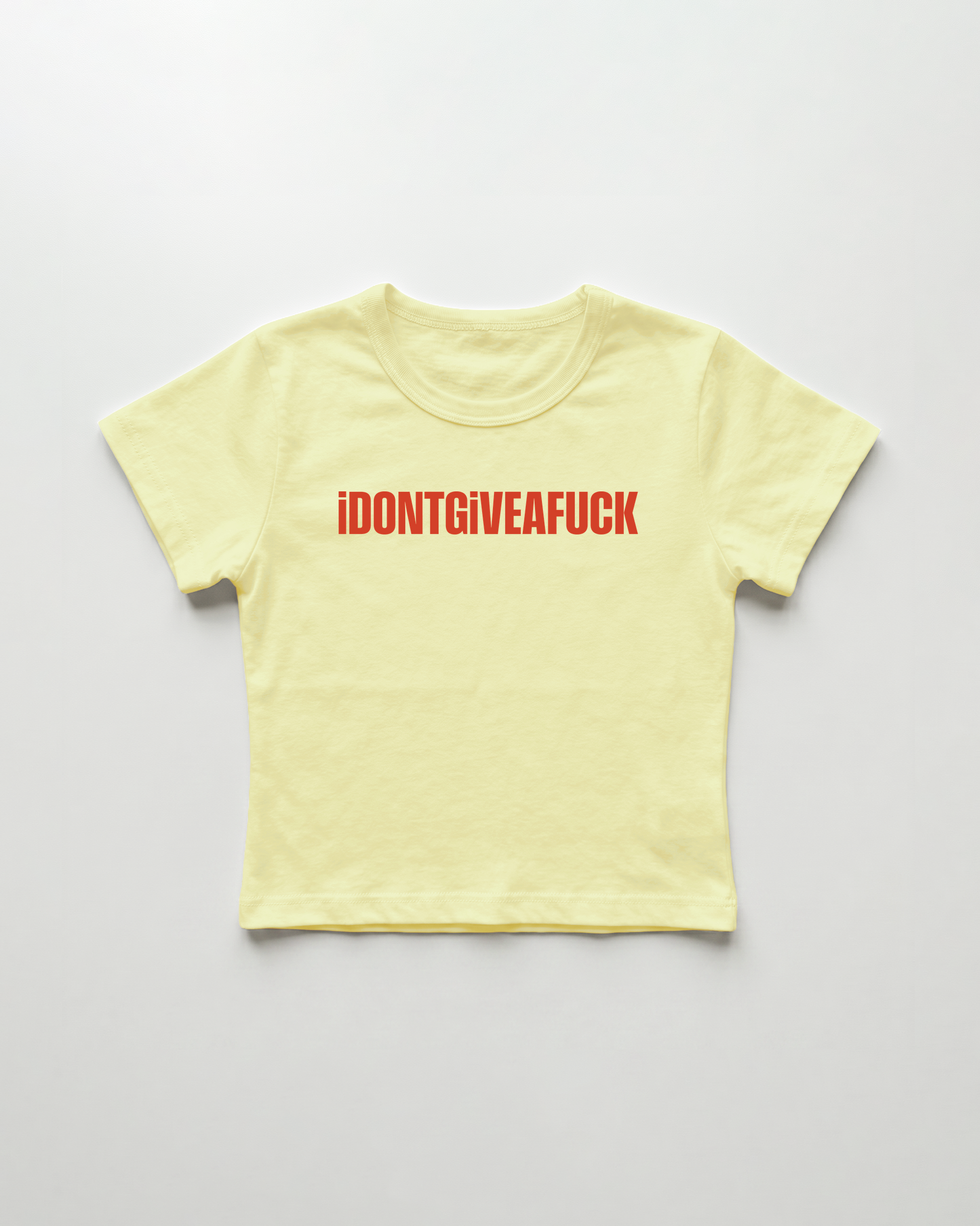 idontgiveafuck cropped Baby Tee Gelb | Lolita Sinz