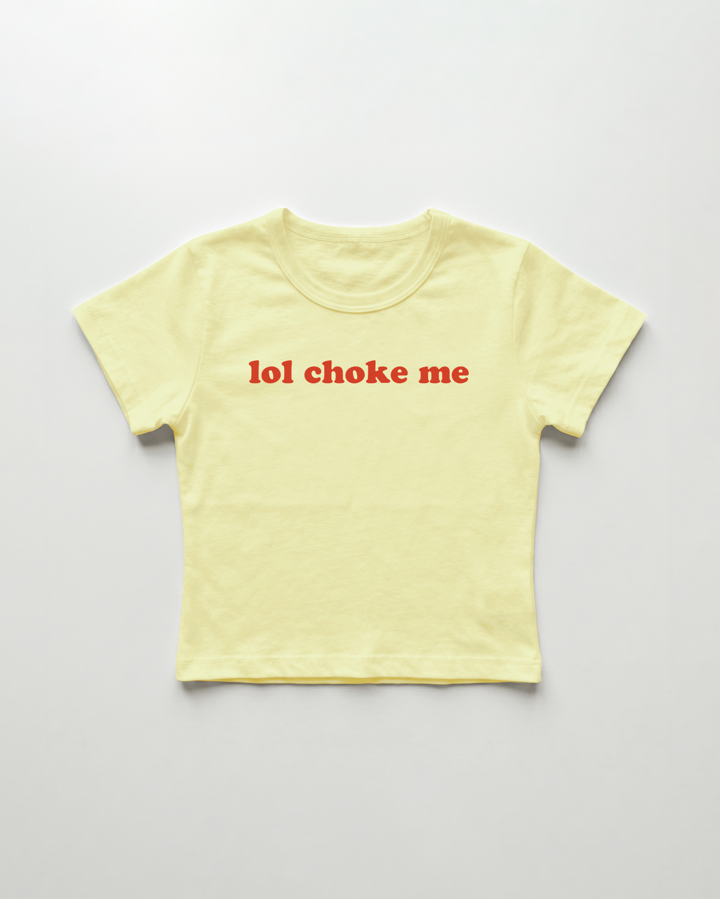 lol choke me cropped Baby Tee Gelb | Lolita Sinz