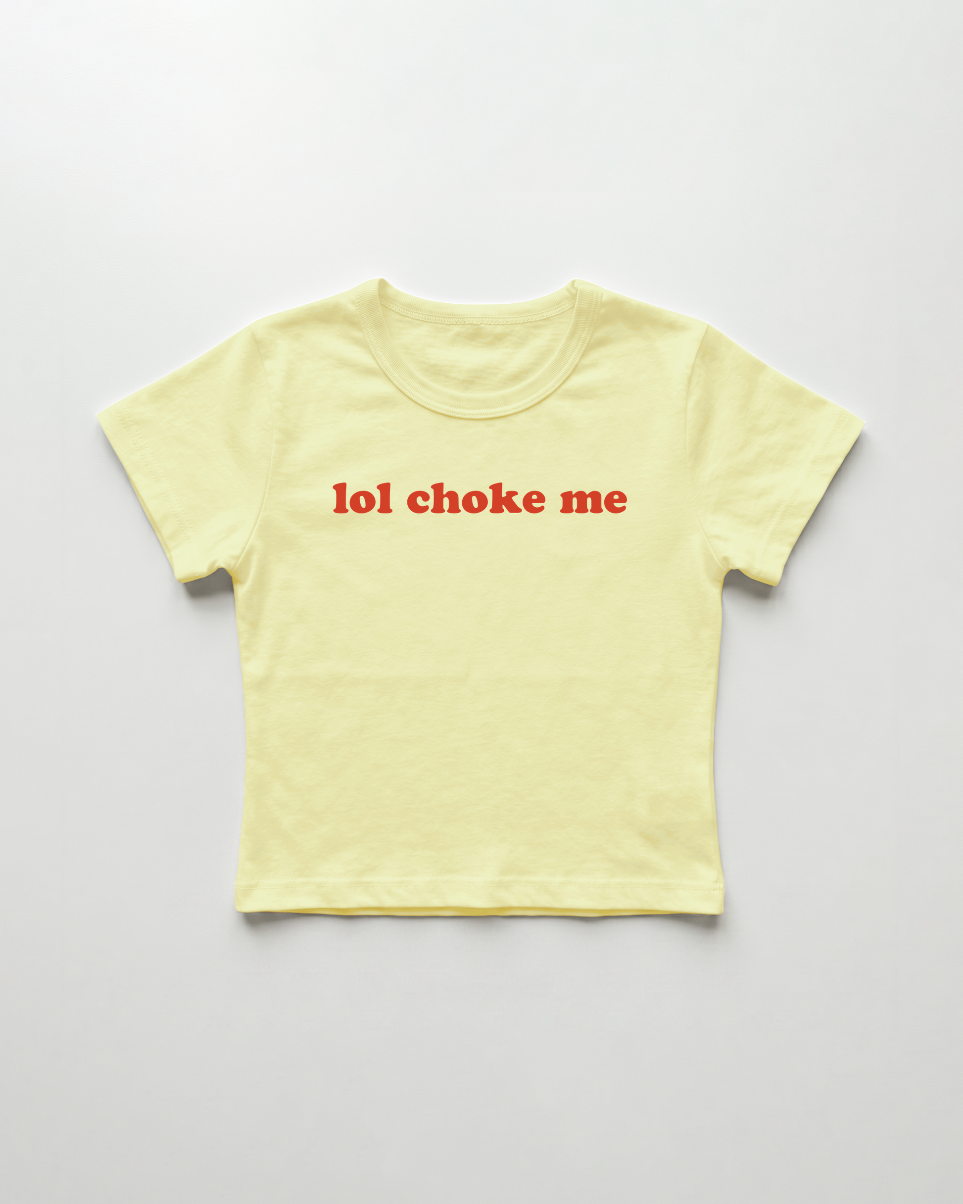 lol choke me cropped Baby Tee Gelb | Lolita Sinz
