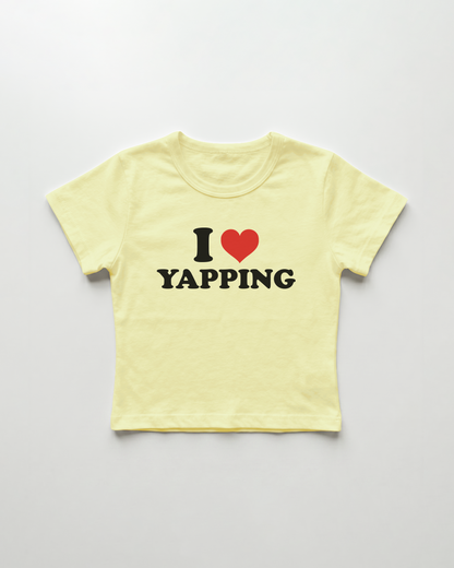 I love yapping cropped Baby Tee Gelb | Lolita Sinz