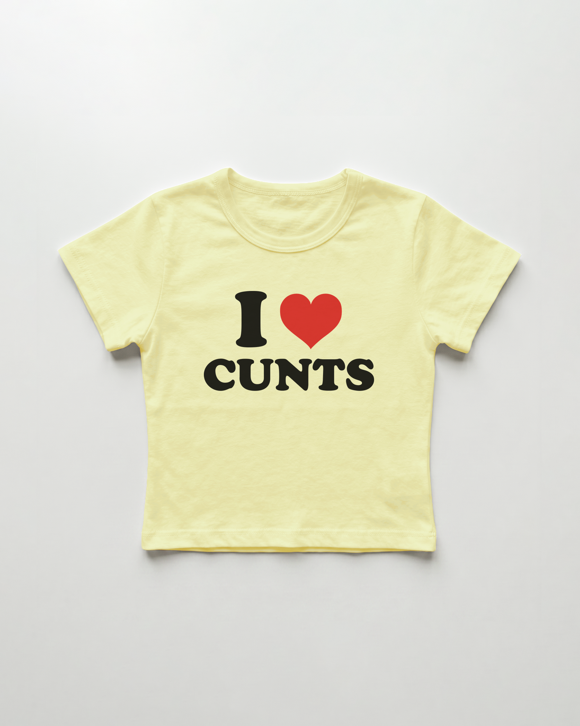 I love cunts cropped Baby Tee Gelb | Lolita Sinz