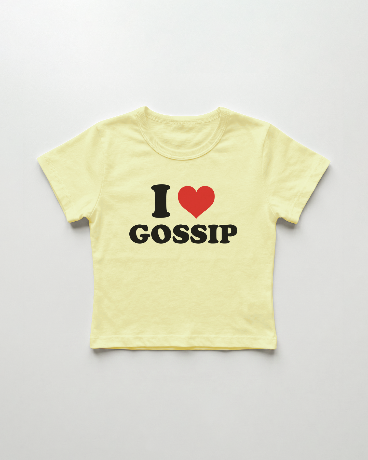 I love gossip cropped Baby Tee Gelb | Lolita Sinz