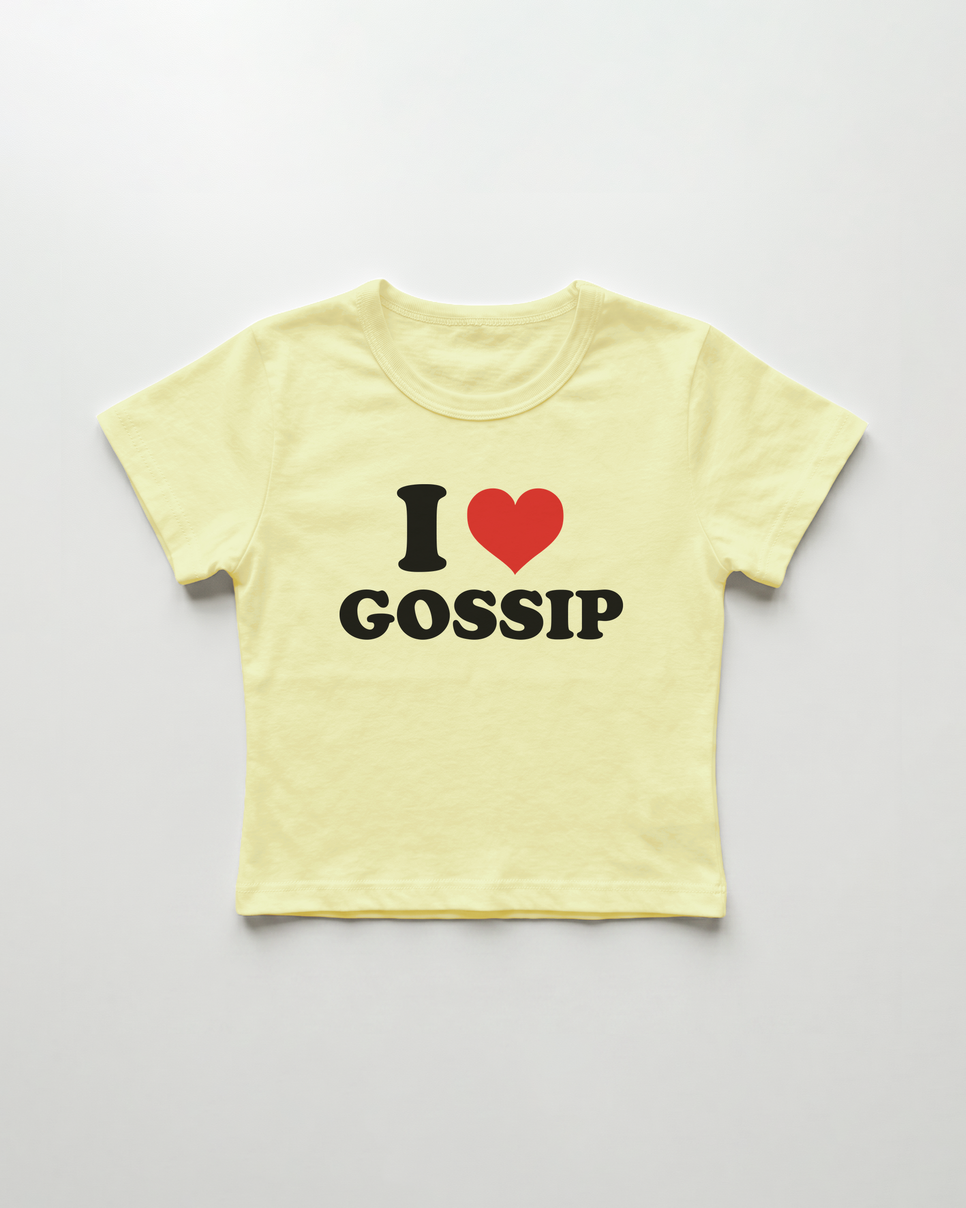 I love gossip cropped Baby Tee Gelb | Lolita Sinz